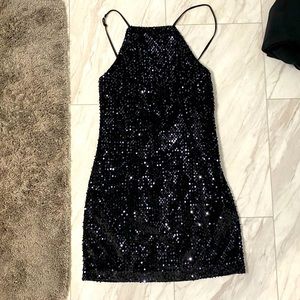 Black sparkly cocktail dress